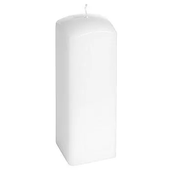 Spezialkerze quadratisch, weiß, 7 x 7 x 20 cm
