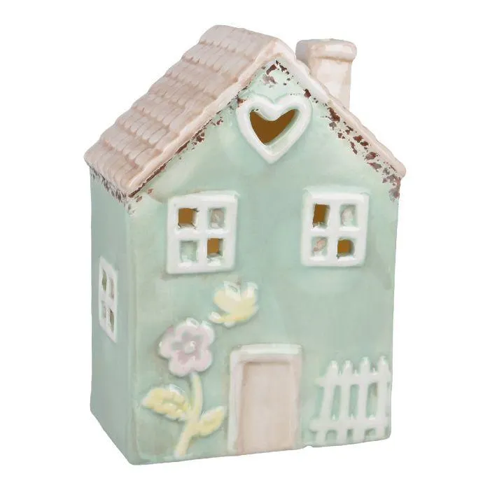 LED-Haus Frühling, mint, 17 cm