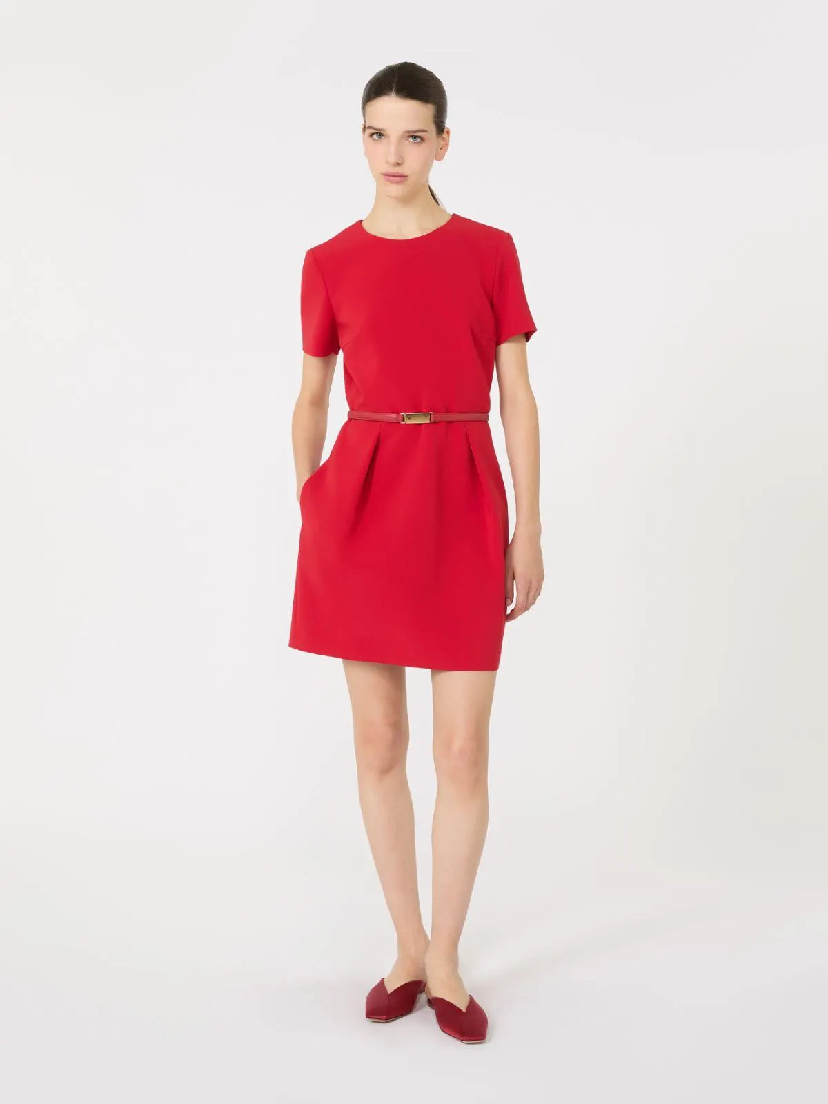 Minikleid aus Cady - Rot