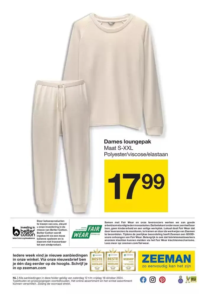 Angebote Zeeman von 12. Oktober bis 26. Oktober 2024 - Flugblätt seite  15