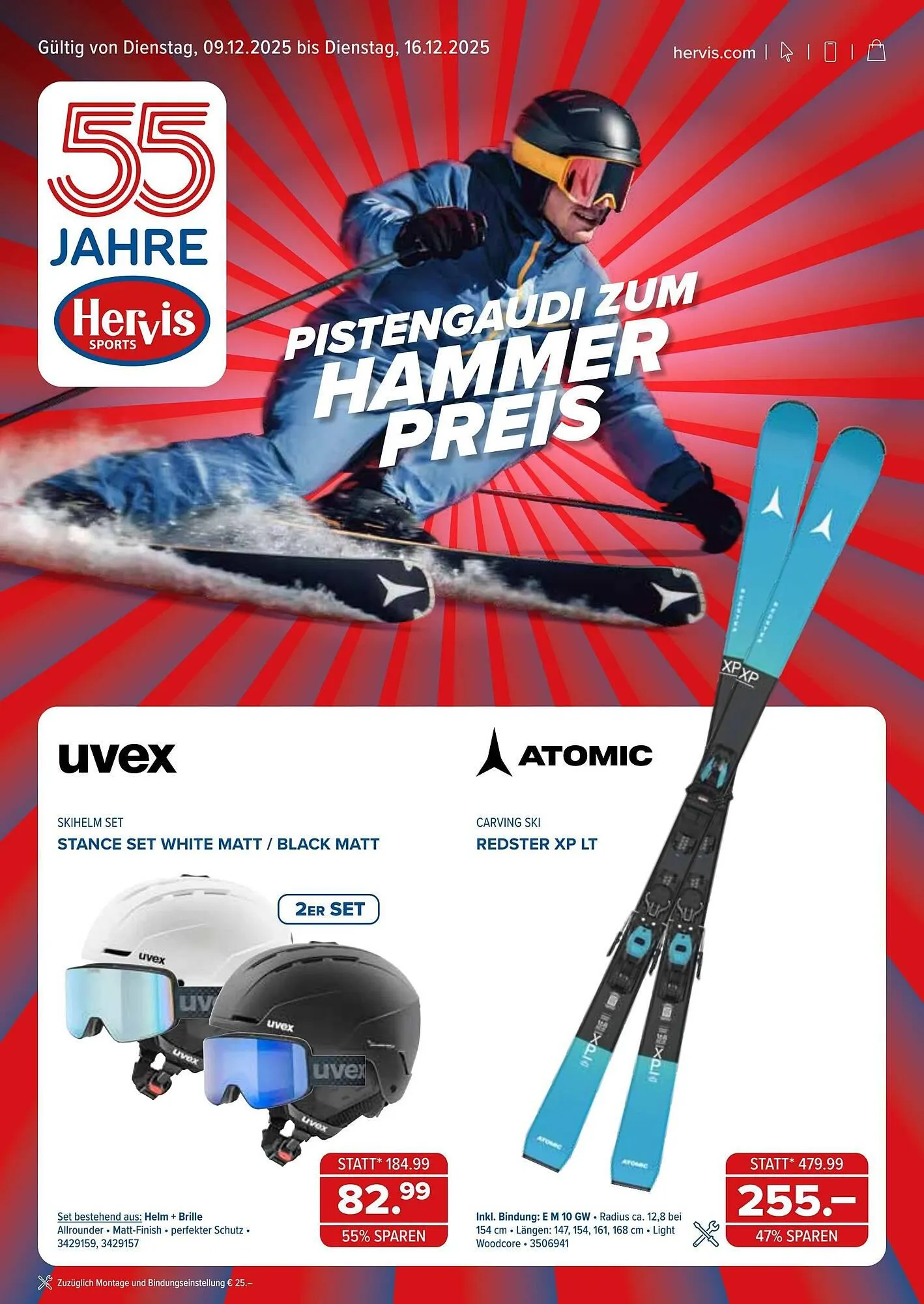 Hervis Flugblatt von 9. Dezember bis 17. Dezember 2025 - Flugblätt seite 1