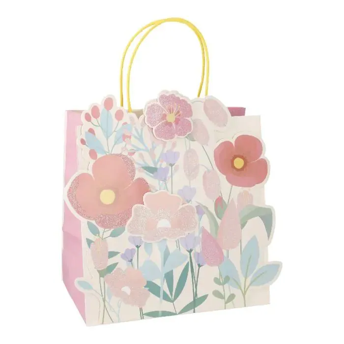 Geschenktüte 3D-Blumen, Blumen, 23 x 23 cm