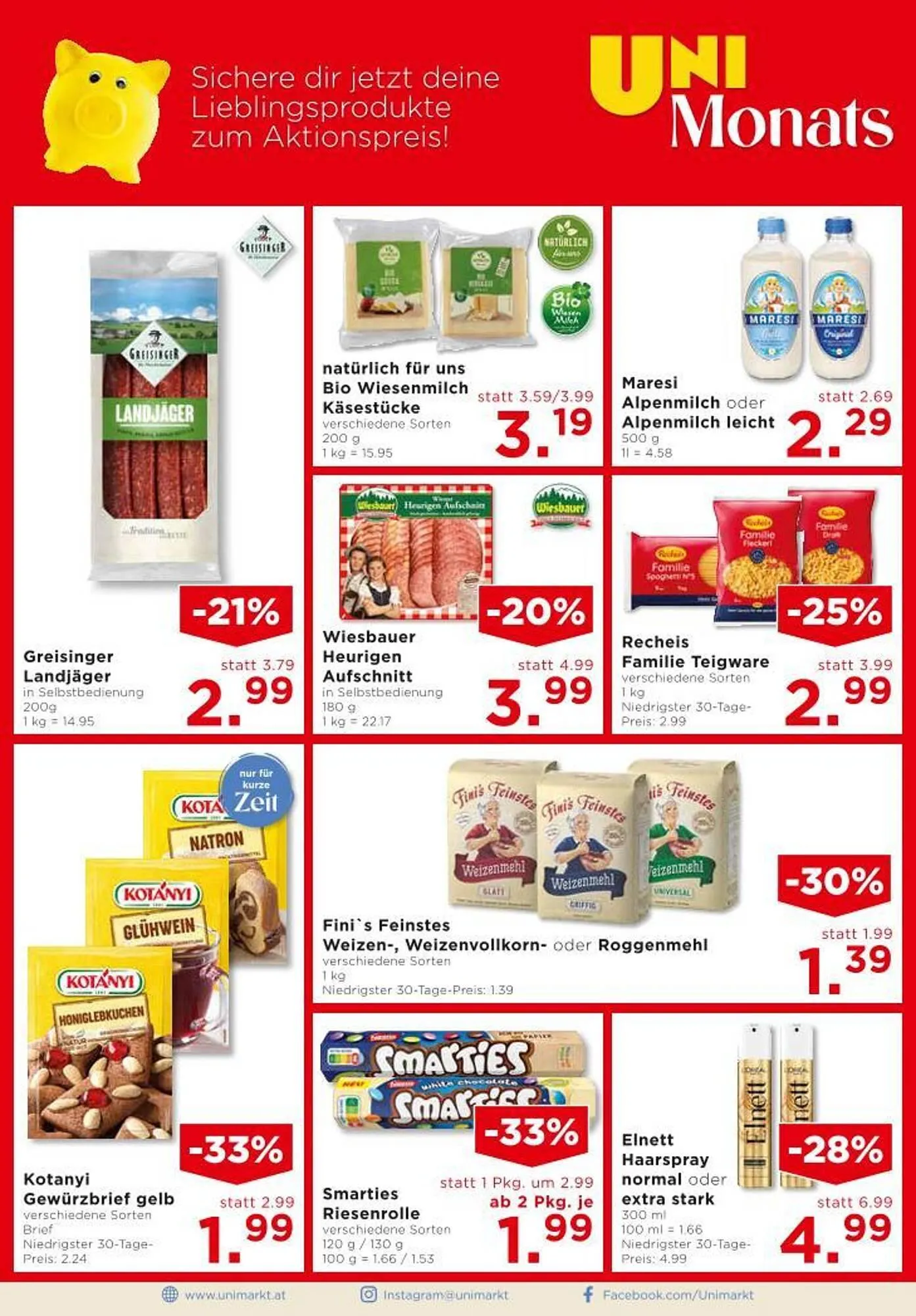 Unimarkt Flugblatt von 29. Oktober bis 4. November 2025 - Flugblätt seite  12