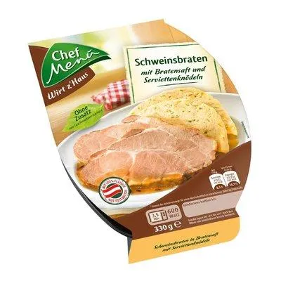 Chef Menü Schweinsbraten mit Serviettenknödeln