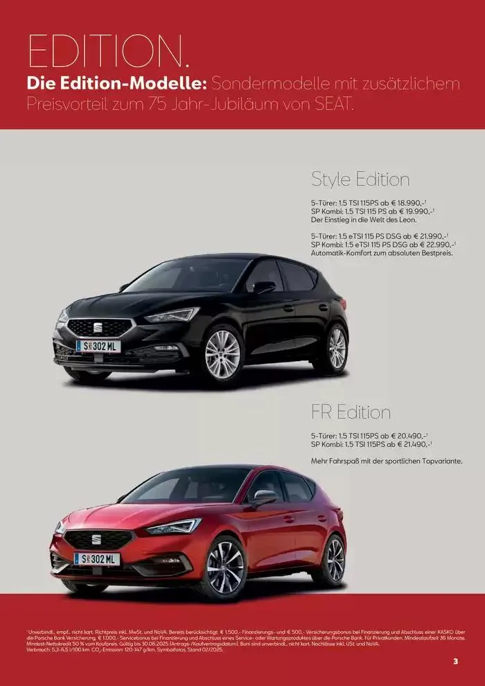 Seat Leon SP Kombi von 12. Februar bis 3. Februar 2026 - Flugblätt seite  3