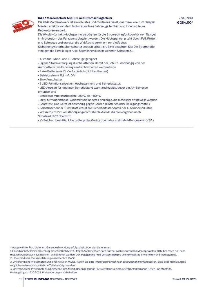 FORD MUSTANG von 2. November bis 2. November 2024 - Flugblätt seite 11