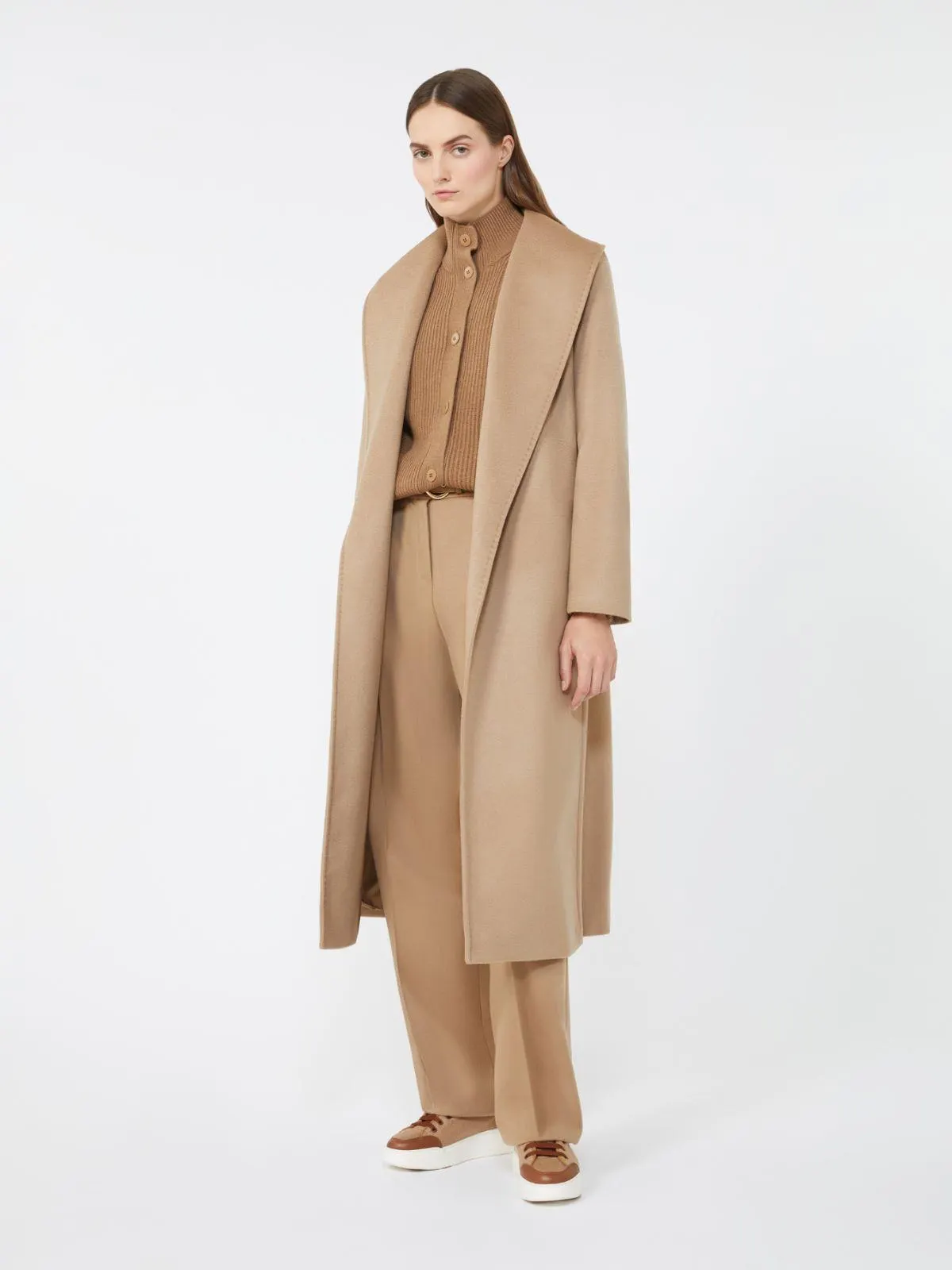 Mantel aus reinem Woll-Drap - Kamel