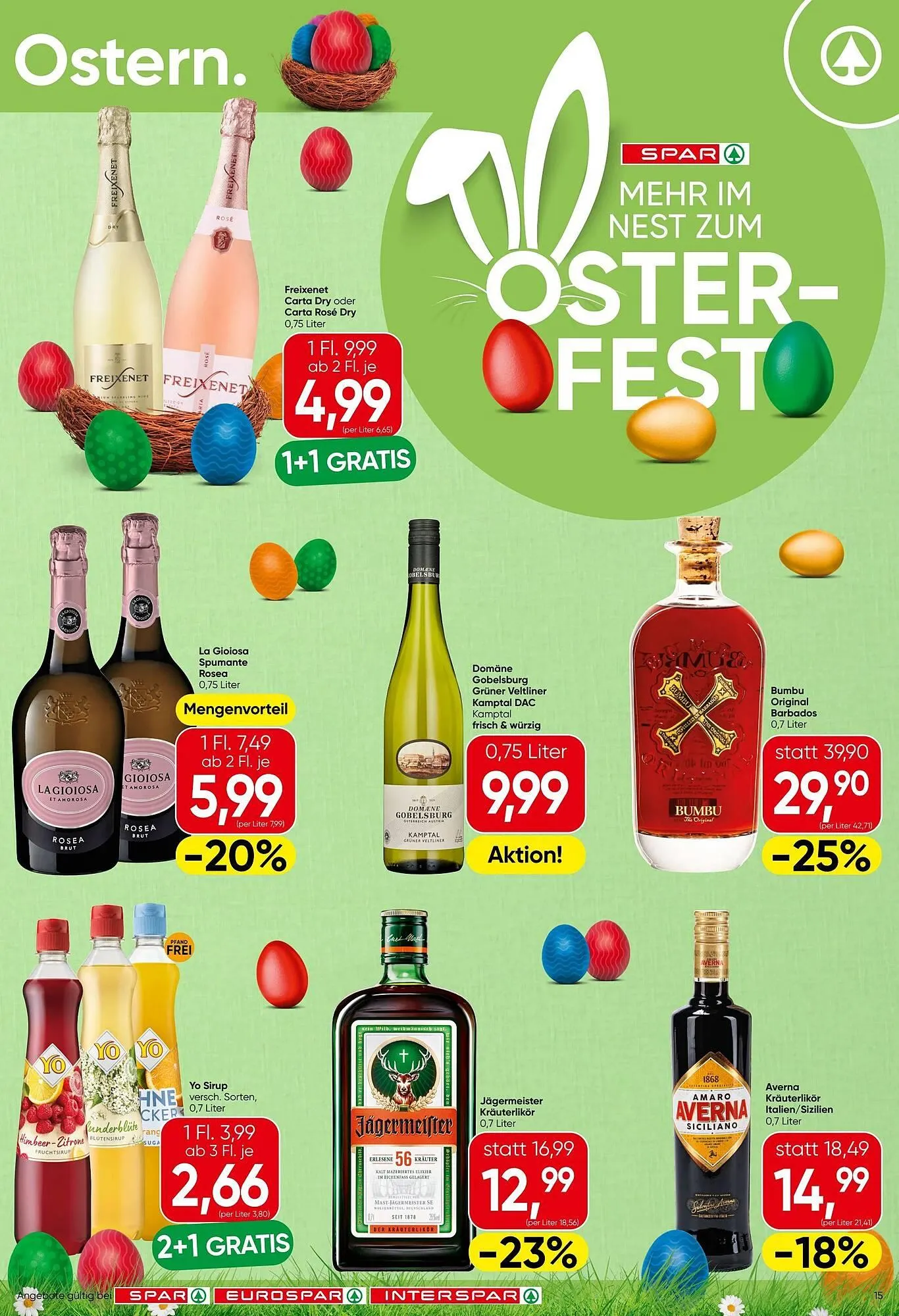 Spar Flugblatt von 26. März bis 8. April 2026 - Flugblätt seite  15