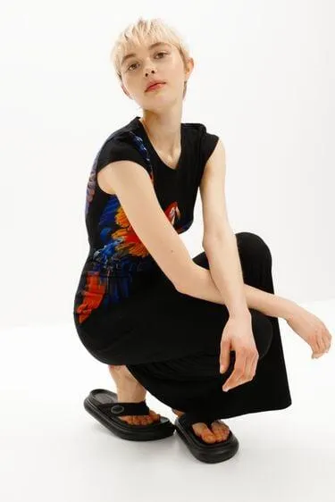 Vestido largo loro tropical Tyler McGillivary