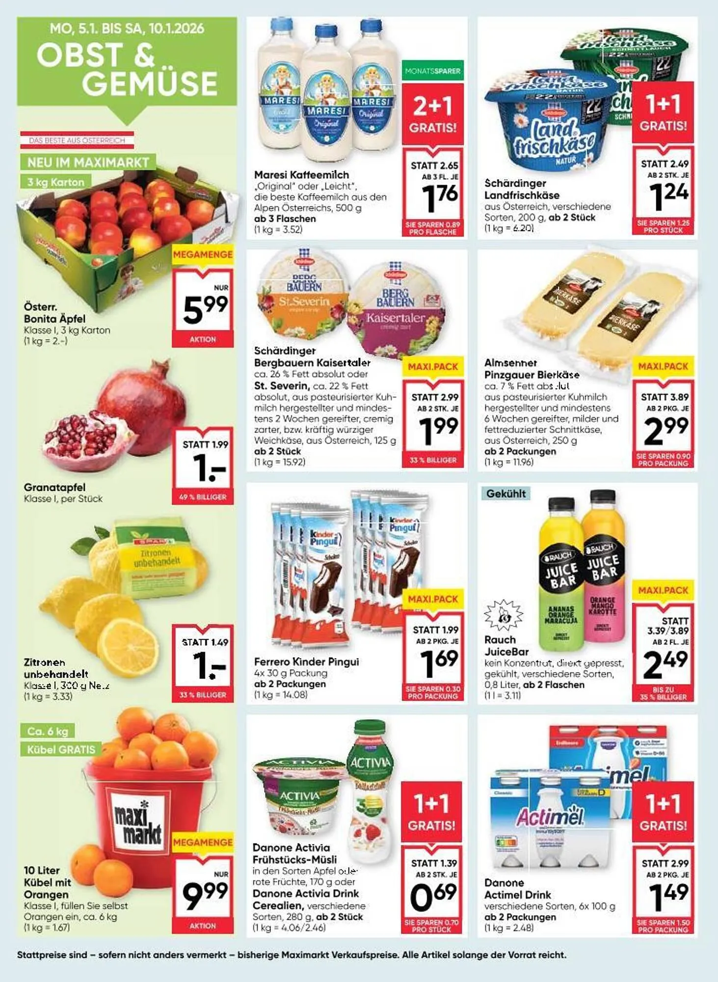 Maximarkt Flugblatt von 8. Jänner bis 14. Jänner 2026 - Flugblätt seite  10