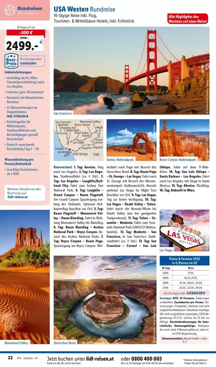 Aktuelle Reiseprospekte Themenprospekt Dezember von 13. Dezember bis 15. Jänner 2025 - Flugblätt seite 22