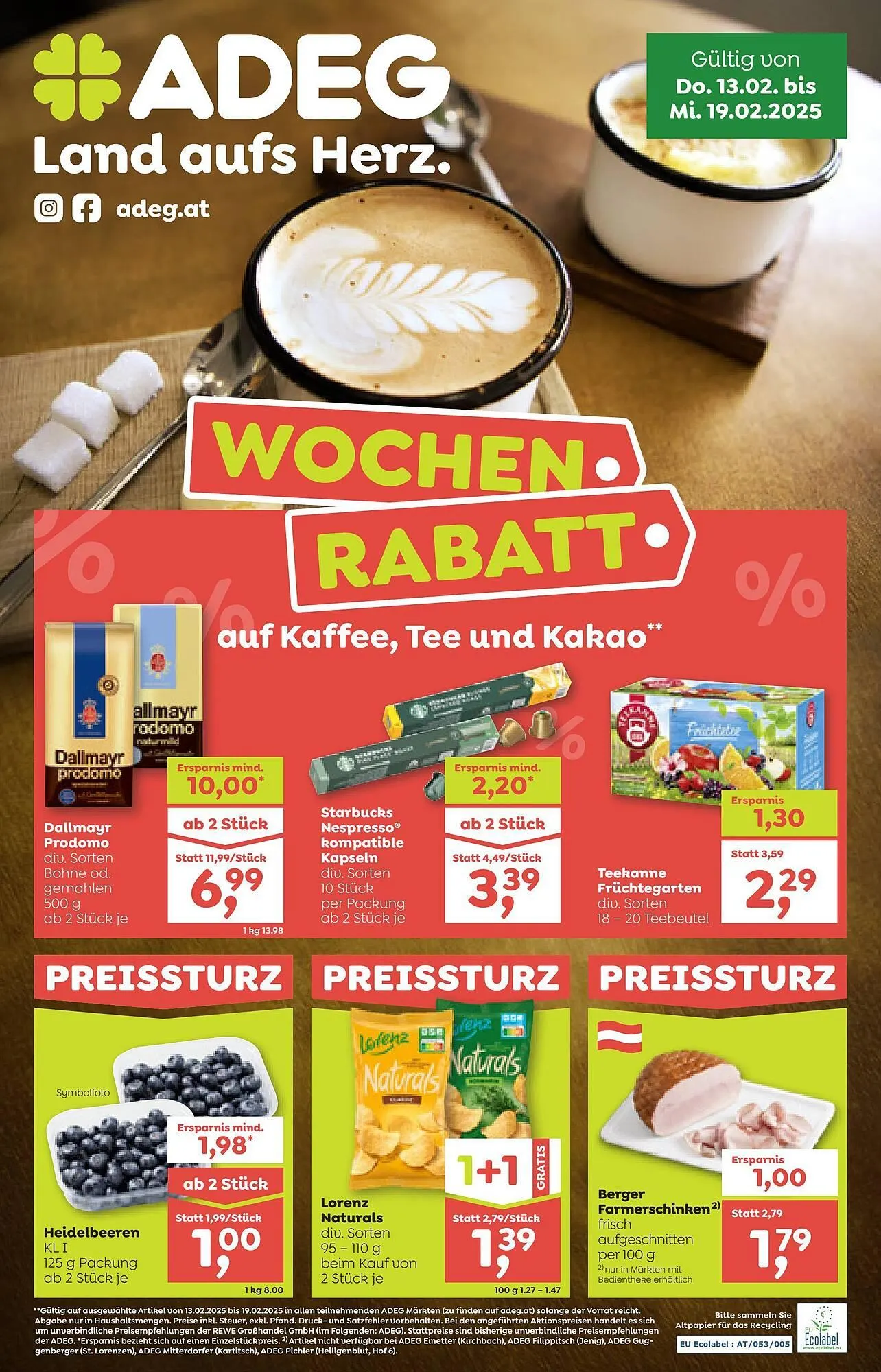 ADEG Flugblatt von 13. Februar bis 19. Februar 2025 - Flugblätt seite 1