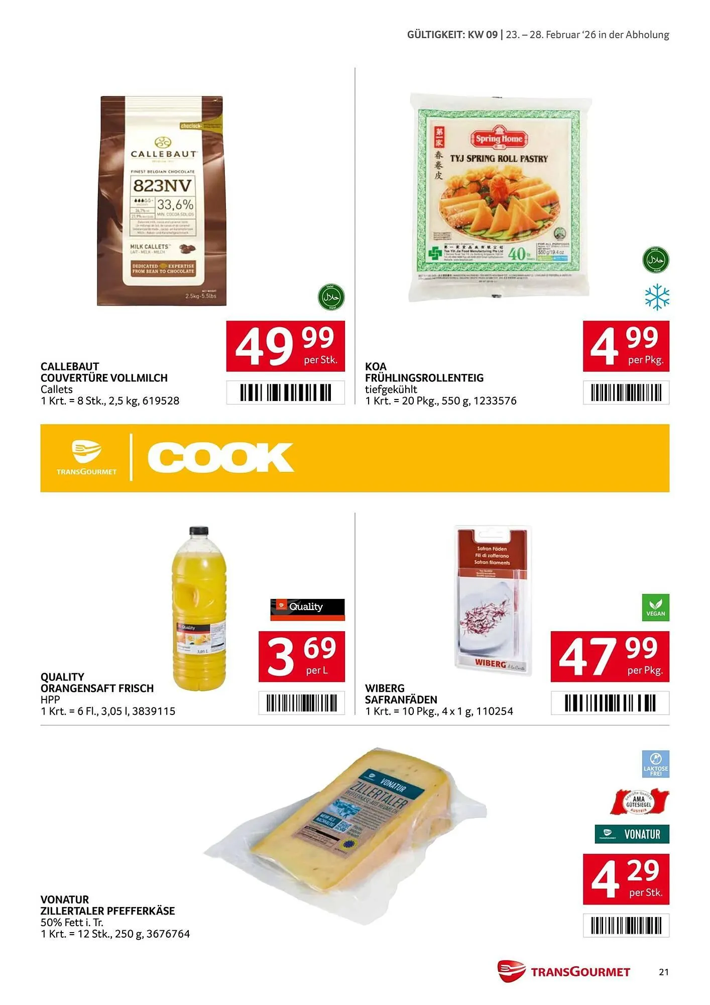 Transgourmet Flugblatt von 23. Februar bis 28. Februar 2026 - Flugblätt seite 21