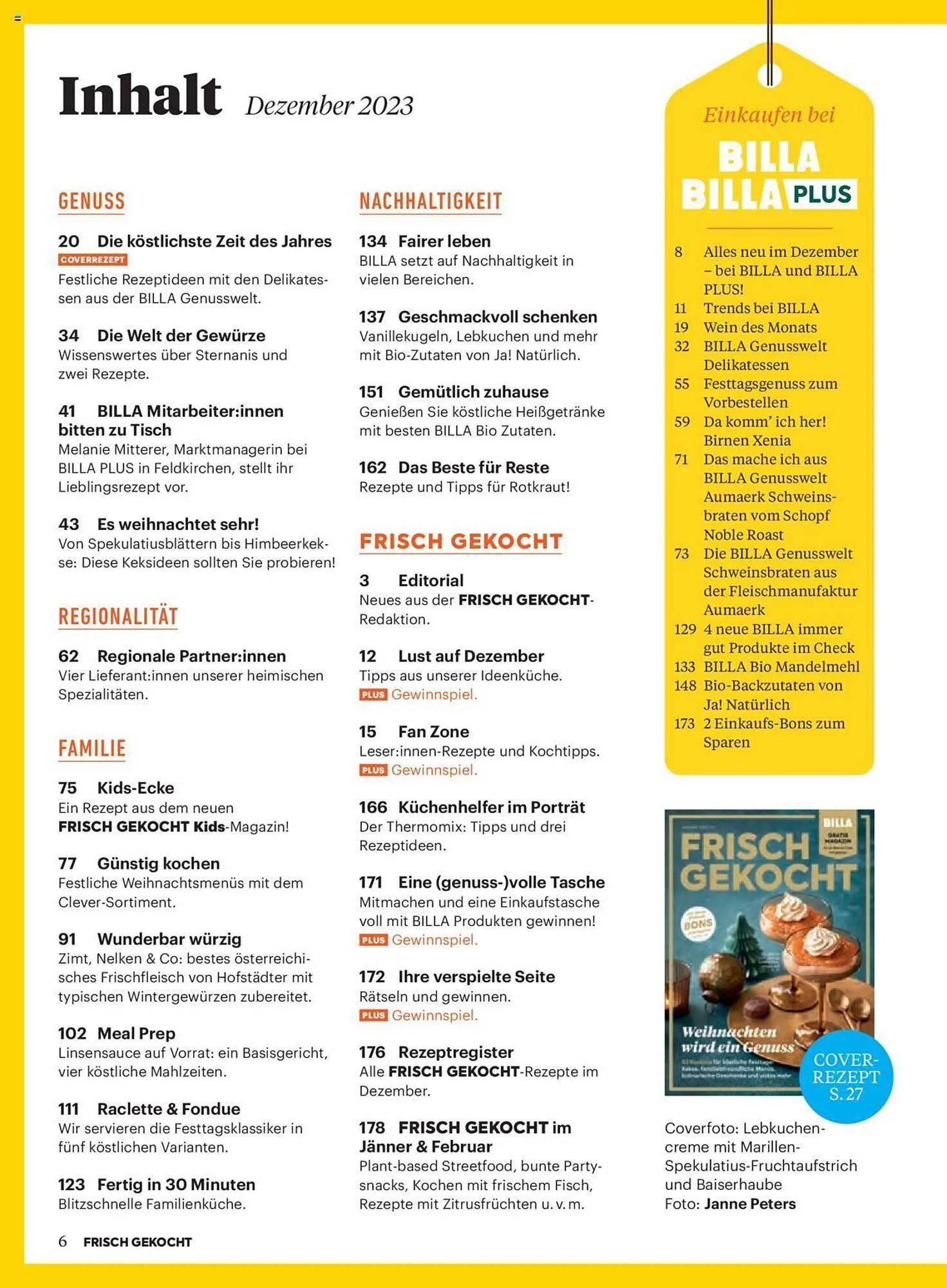 Billa Flugblatt von 1. Dezember bis 31. Dezember 2023 - Flugblätt seite 6