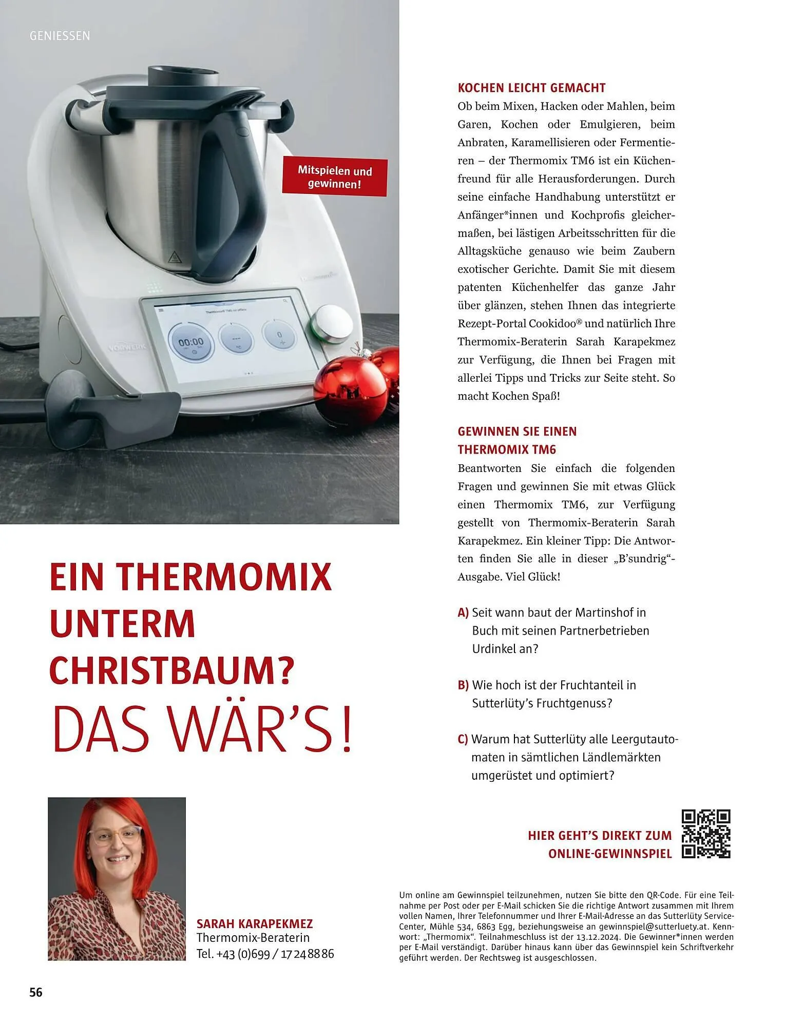 Sutterlüty Flugblatt von 19. November bis 9. Dezember 2024 - Flugblätt seite 56