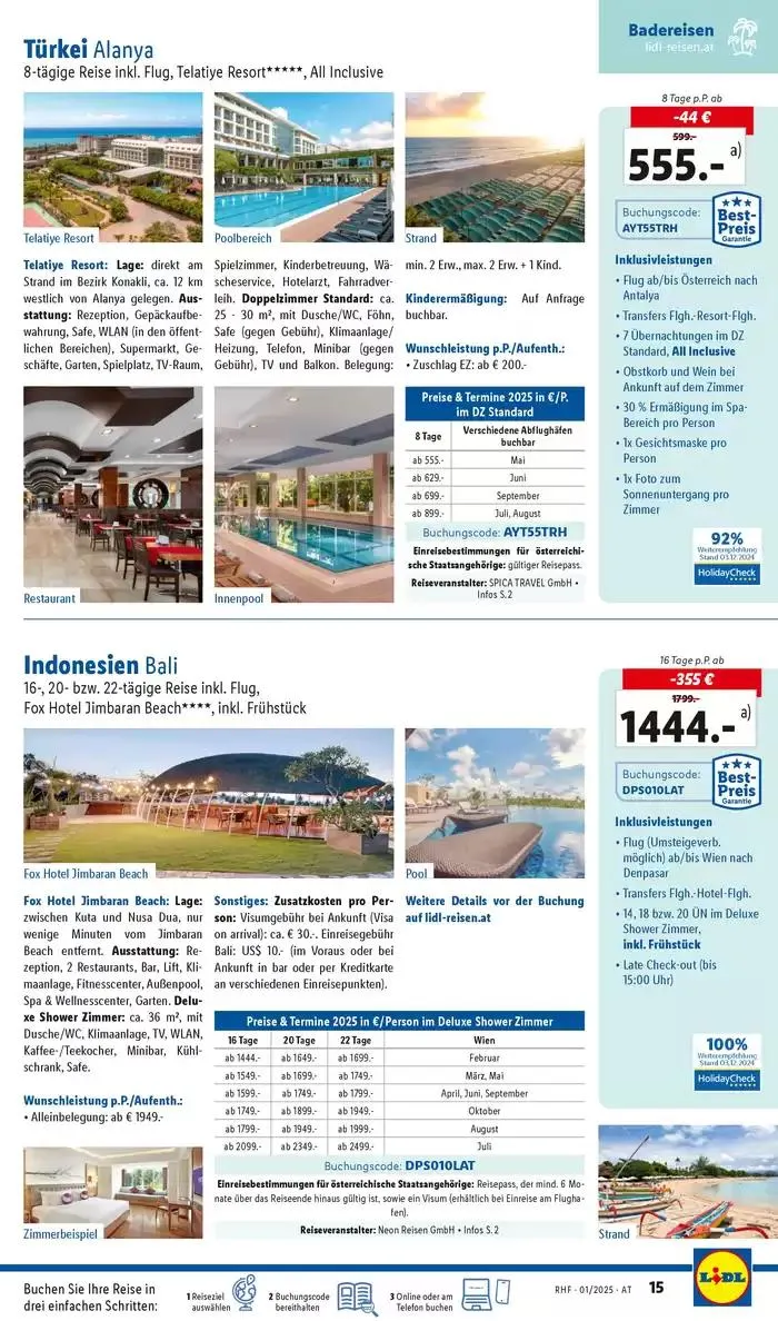 Aktuelle Reiseprospekte Hauptprospekt Jänner von 30. Dezember bis 31. Jänner 2025 - Flugblätt seite  15