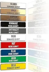 FILIGRAVO 2 unterschiedlich personalisierte Klingelschilder (2 Stück) - Türschild und Briefkastenschild - Wetterfest mit Gravur - Acrylschild MADE IN GERMANY