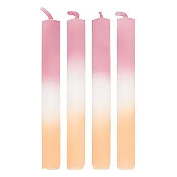 Stabkerzen "Dip Dye", rosé, 18 x 2,2 cm, 4 Stück