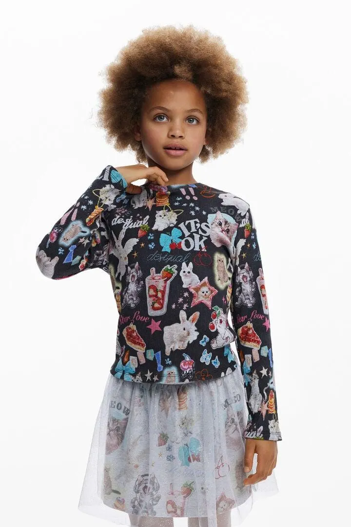 Langarmshirt mit Katzen