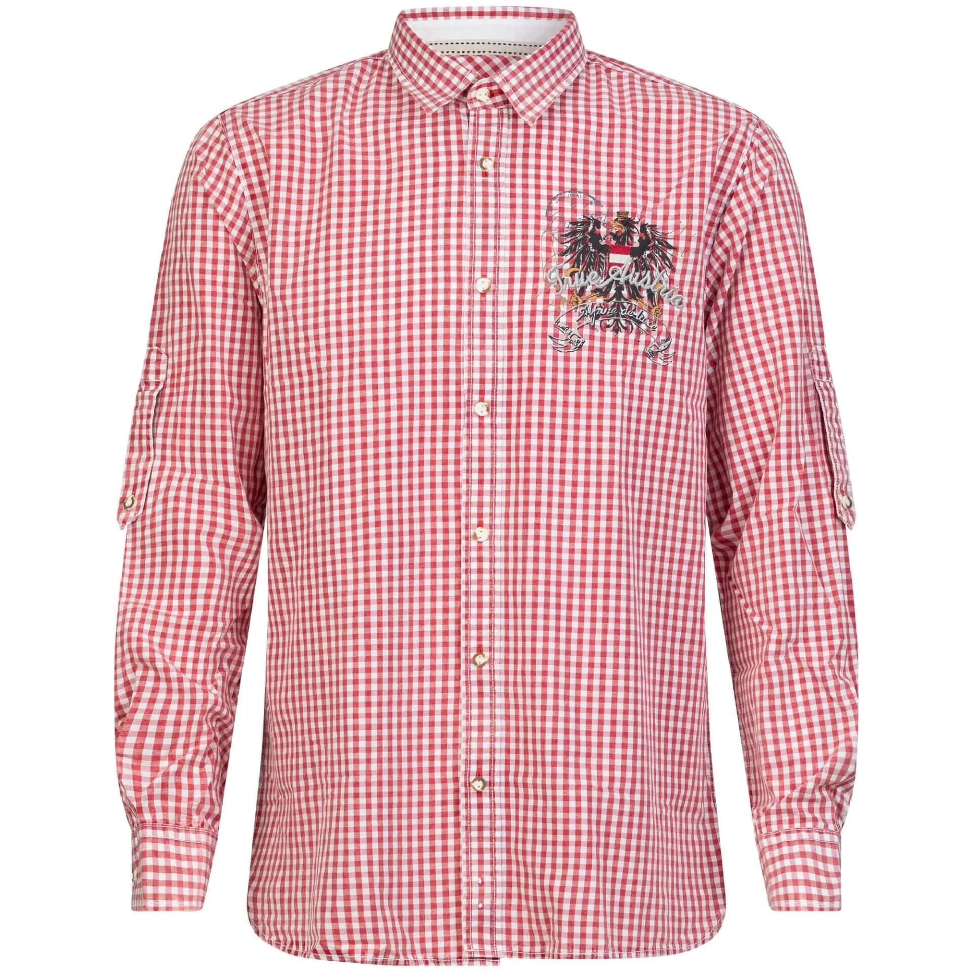 Herren Hemd "Austria", Langarm, Rot-Kariert