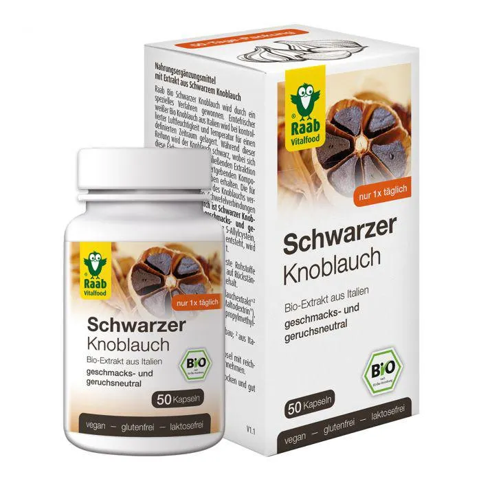 Raab Vitalfood Bio Schwarzer Knoblauch Kapseln 25g