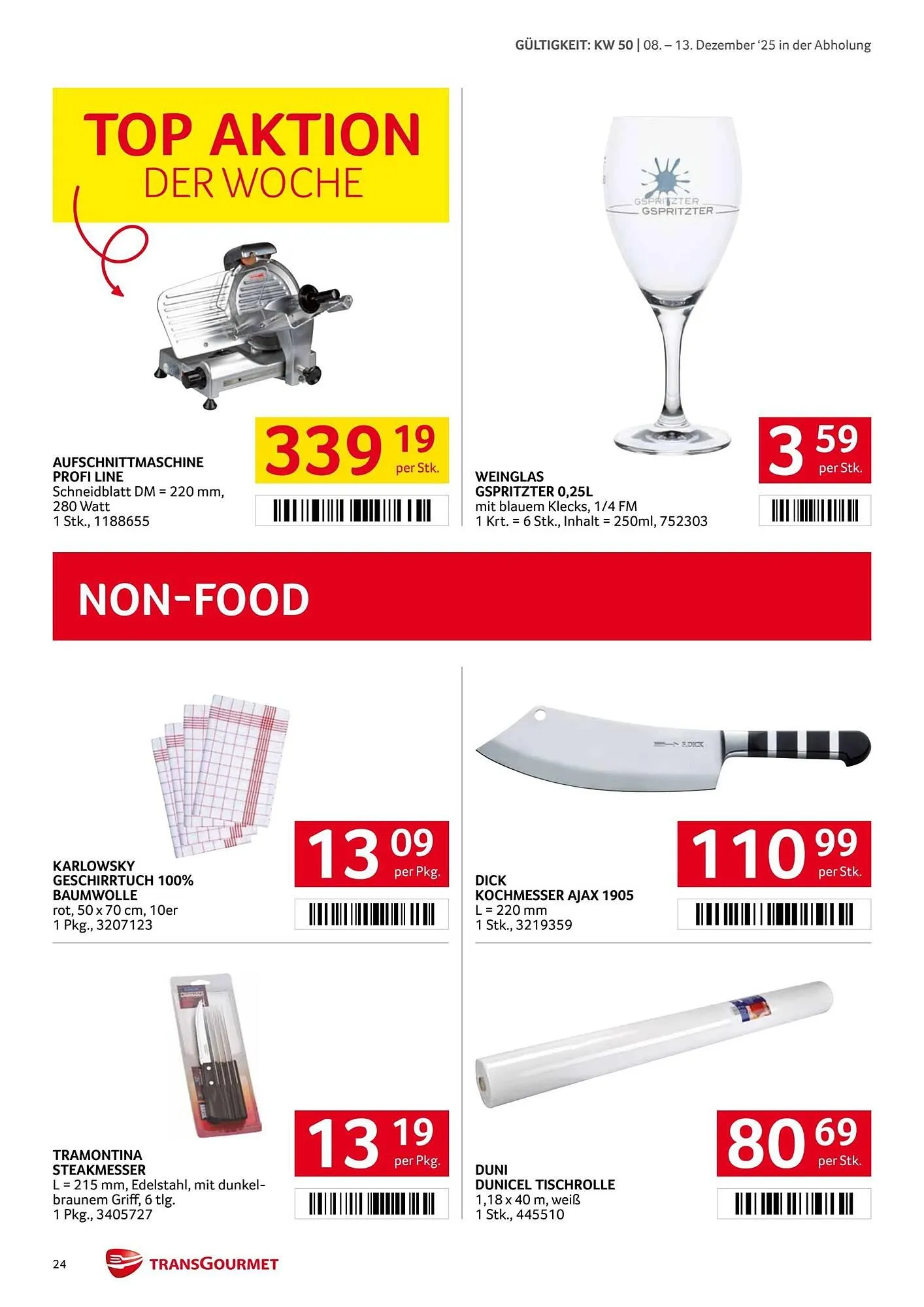 Transgourmet Flugblatt von 8. Dezember bis 14. Dezember 2025 - Flugblätt seite  24
