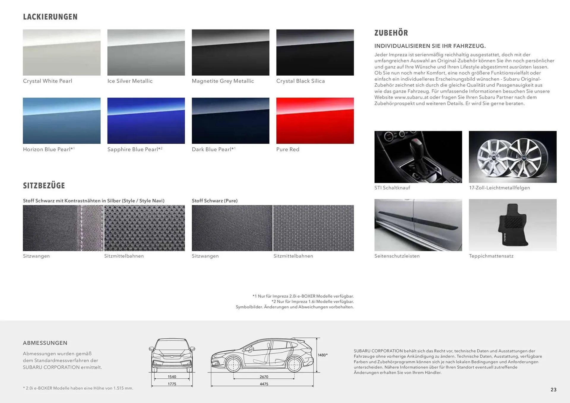 Subaru Impreza Flugblatt von 3. November bis 3. November 2024 - Flugblätt seite 23