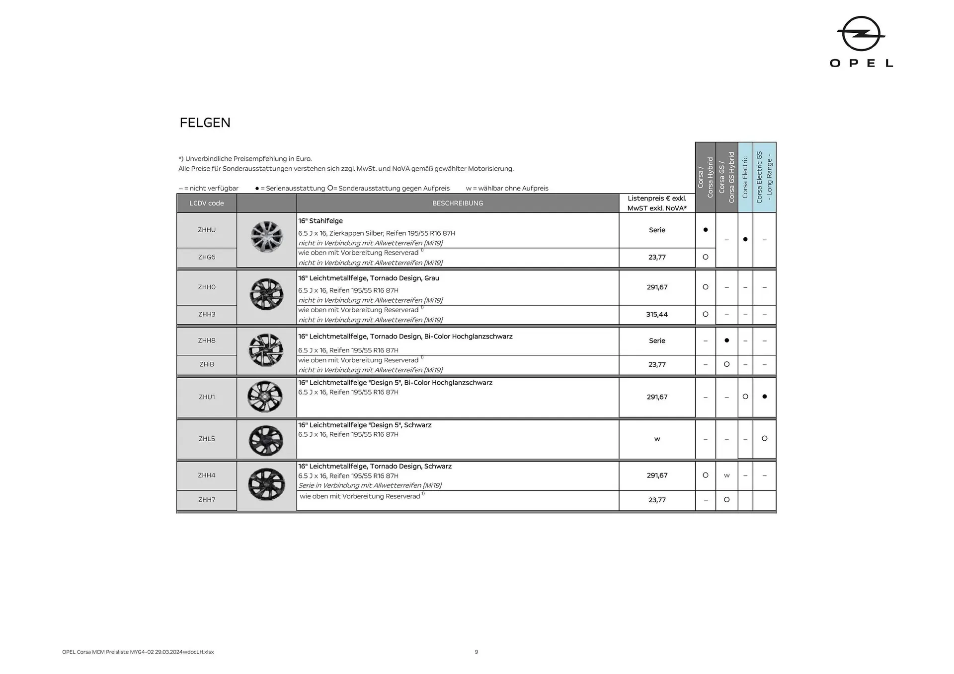 Opel Corsa Flugblatt von 16. Mai bis 15. Mai 2025 - Flugblätt seite  9
