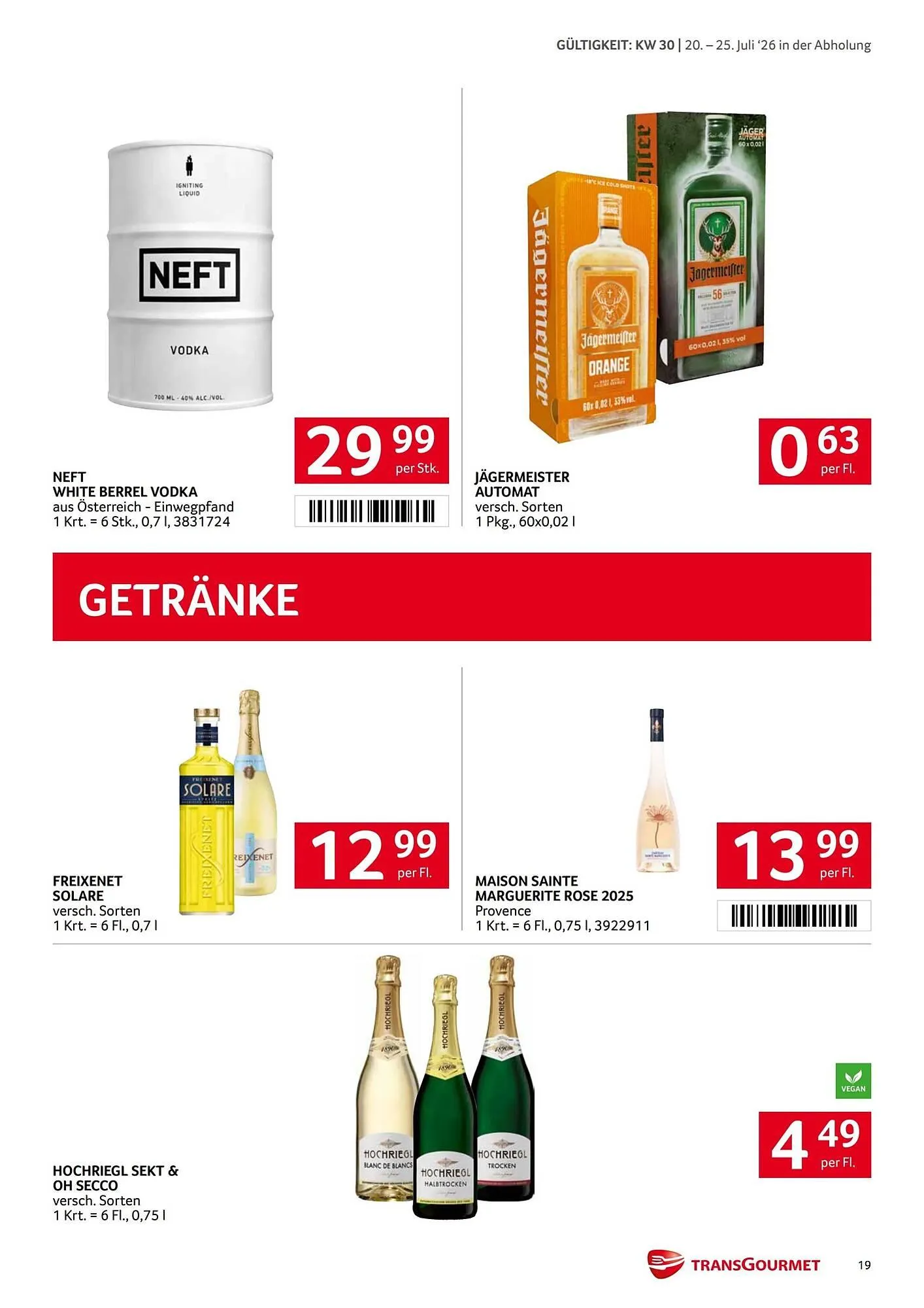Transgourmet Flugblatt von 20. Juli bis 25. Juli 2026 - Flugblätt seite  18