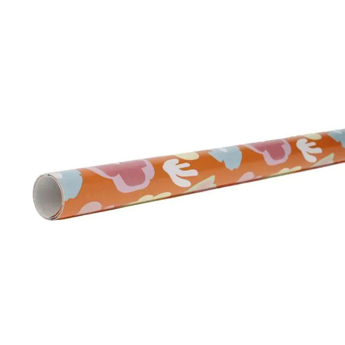 Geschenkpapier Floral-Motiv, orange, 2 m