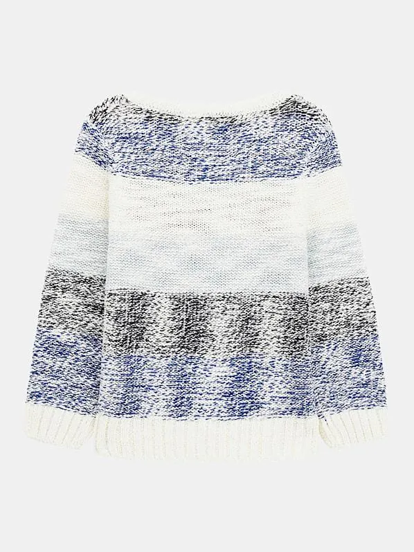 Streifenpullover logo-stickerei vorne