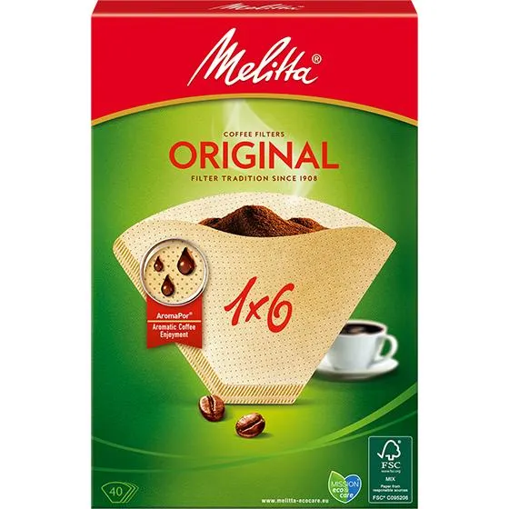 Melitta® Filtertüten® Original, 1x6®, braun, 40 St.