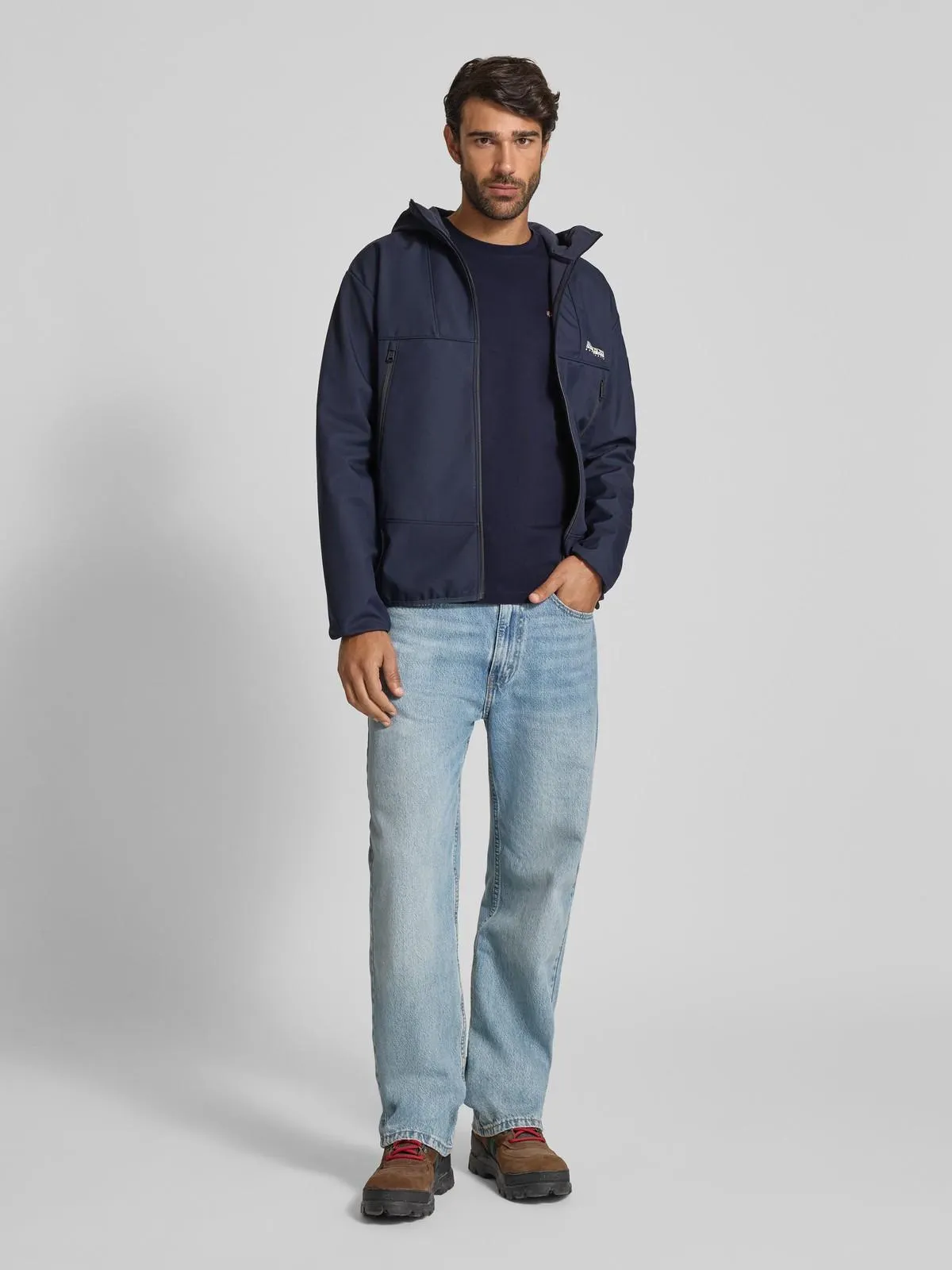 Longsleeve mit Logo-Stitching Modell 'Salis' in marine