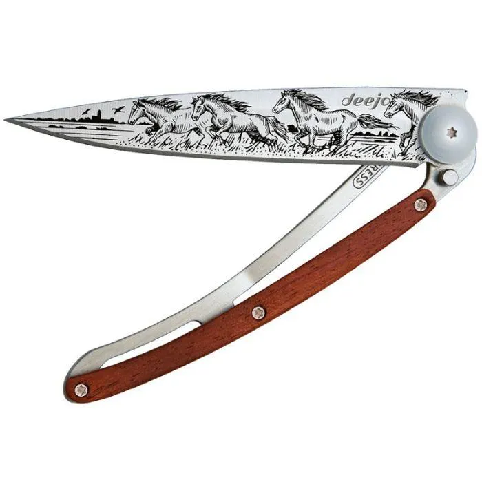 Deejo Taschenmesser Korallenholz | Wilde Pferde