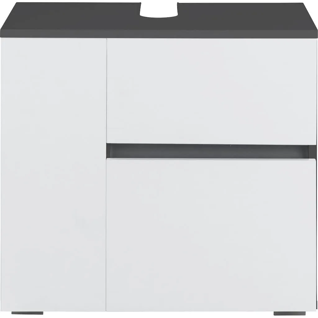 Home affaire Waschbeckenunterschrank »Wisla« Siphonausschnitt, Push-to-open-Funktion, Breite 60cm, Höhe 55 cm