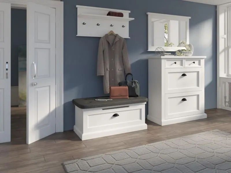 STEINER SHOPPING Vorzimmer Komplett - Set "Rasina", 4-teilig, Farbe: Weiß