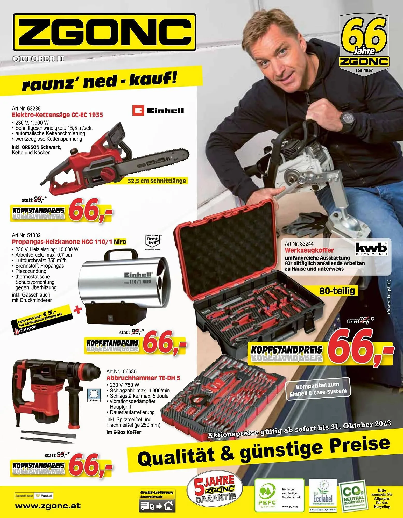 Zgonc Flugblatt von 15. Oktober bis 31. Oktober 2023 - Flugblätt seite 1