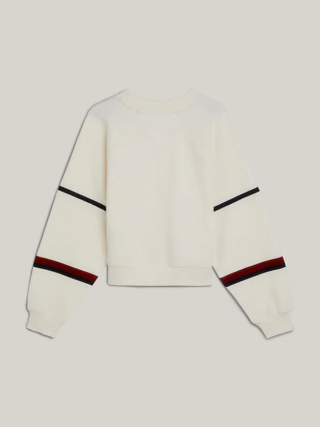Global Stripe Sweatshirt aus Waffelstrick