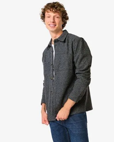 herenovershirt Sean grijsmelange