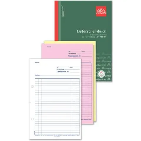 Lieferscheinbuch A4 hoch 3x50Blatt selbstdurchschreibend OMEGA 948OK