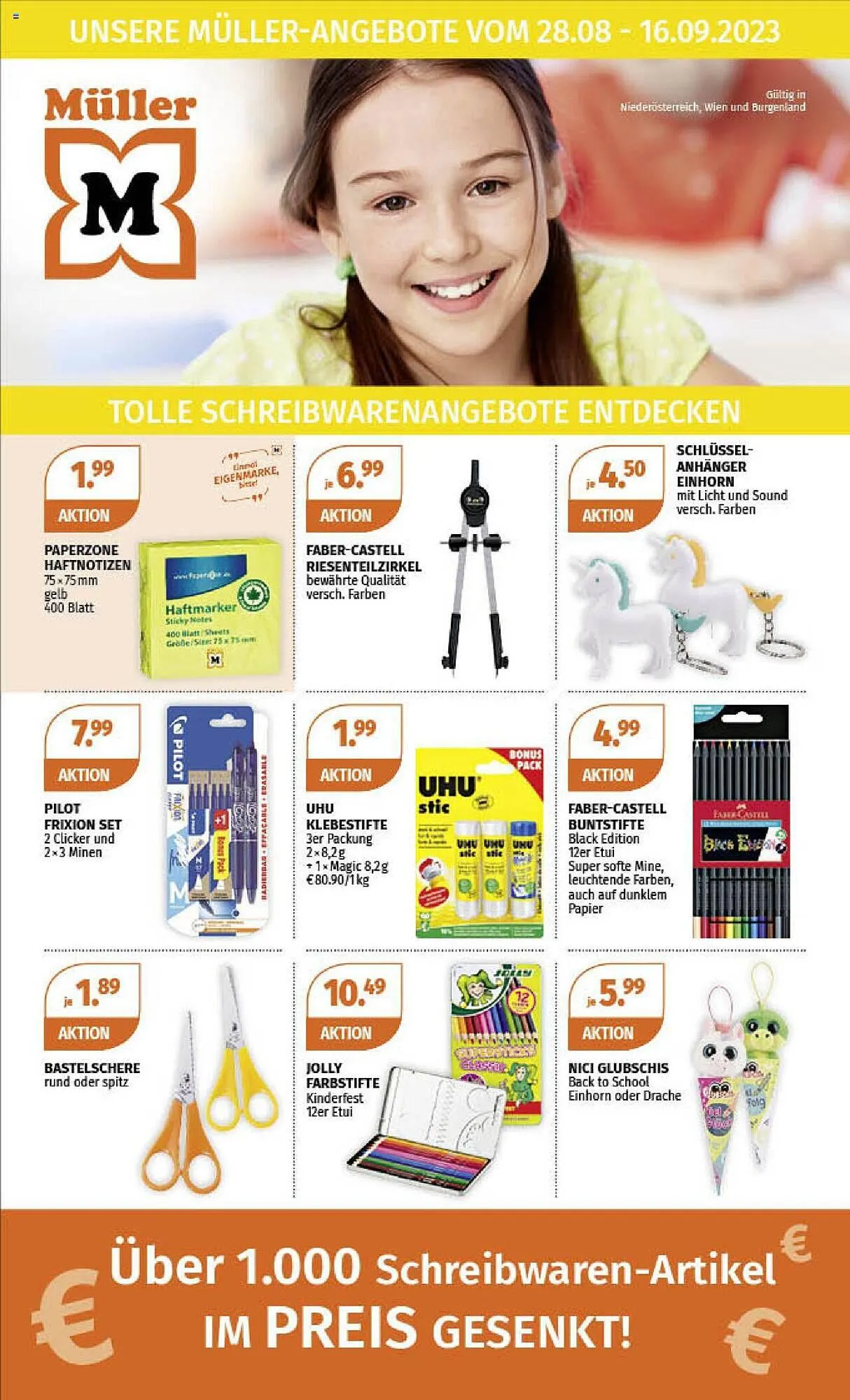 Müller Flugblatt von 28. August bis 16. September 2023 - Flugblätt seite  1