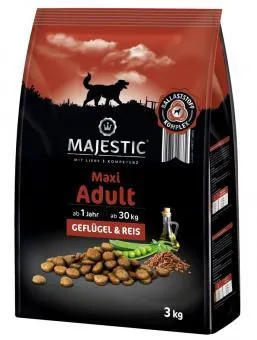 MAJESTIC Hund Maxi Adult 3kg mit Geflügel und Reis