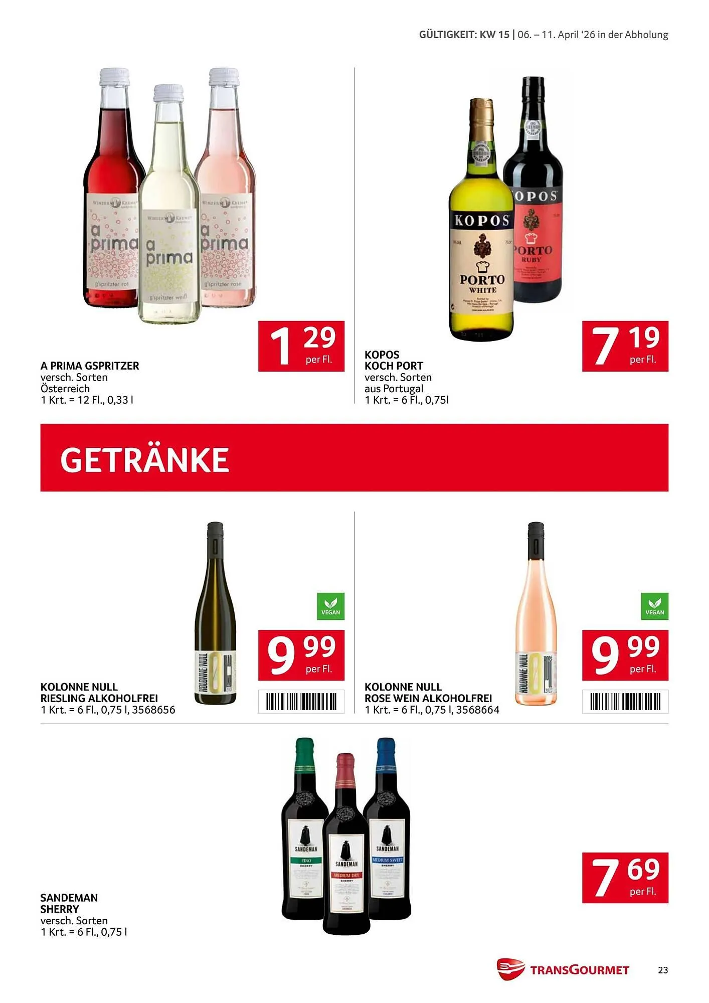 Transgourmet Flugblatt von 6. April bis 11. April 2026 - Flugblätt seite  23