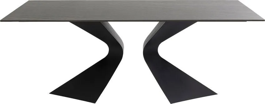 Tisch Gloria Outdoor Keramik Schwarz 180x90cm