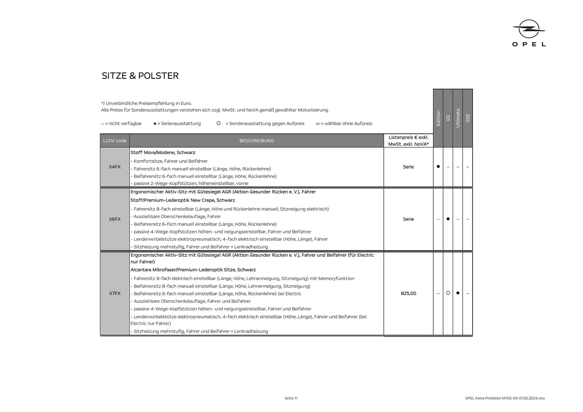 Opel Astra Flugblatt von 16. Mai bis 15. Mai 2025 - Flugblätt seite  11