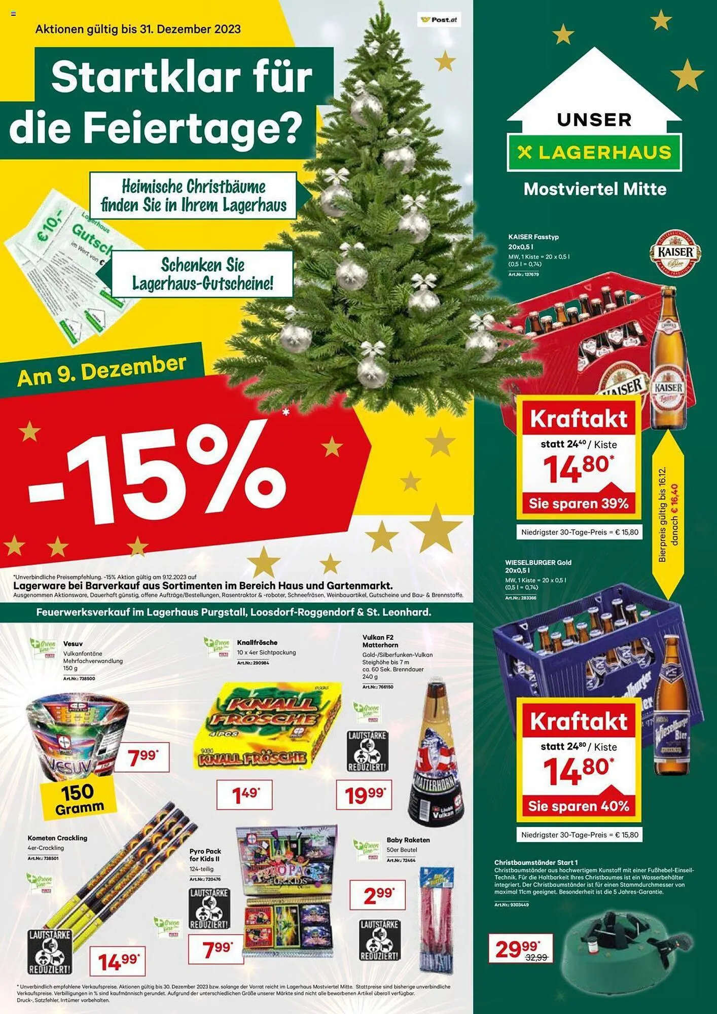 Lagerhaus Flugblatt von 9. Dezember bis 31. Dezember 2023 - Flugblätt seite 1