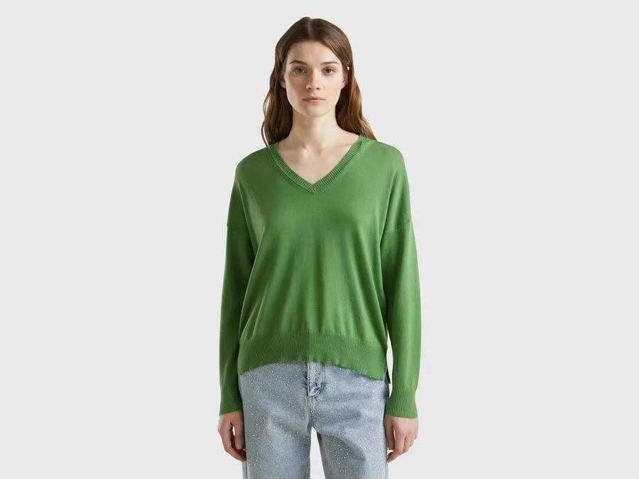 Pullover mit V-Ausschnitt aus gemischtem Modal®