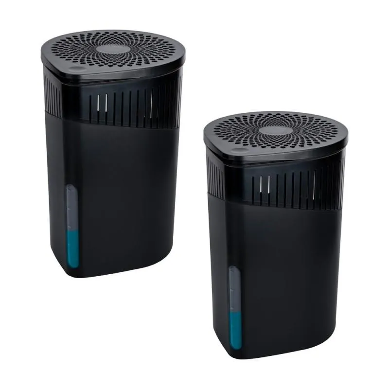 Wenko Raumentfeuchter Mod. Drop Schwarz 1000 g, 2er Set, für Räume bis ca. 80 m³