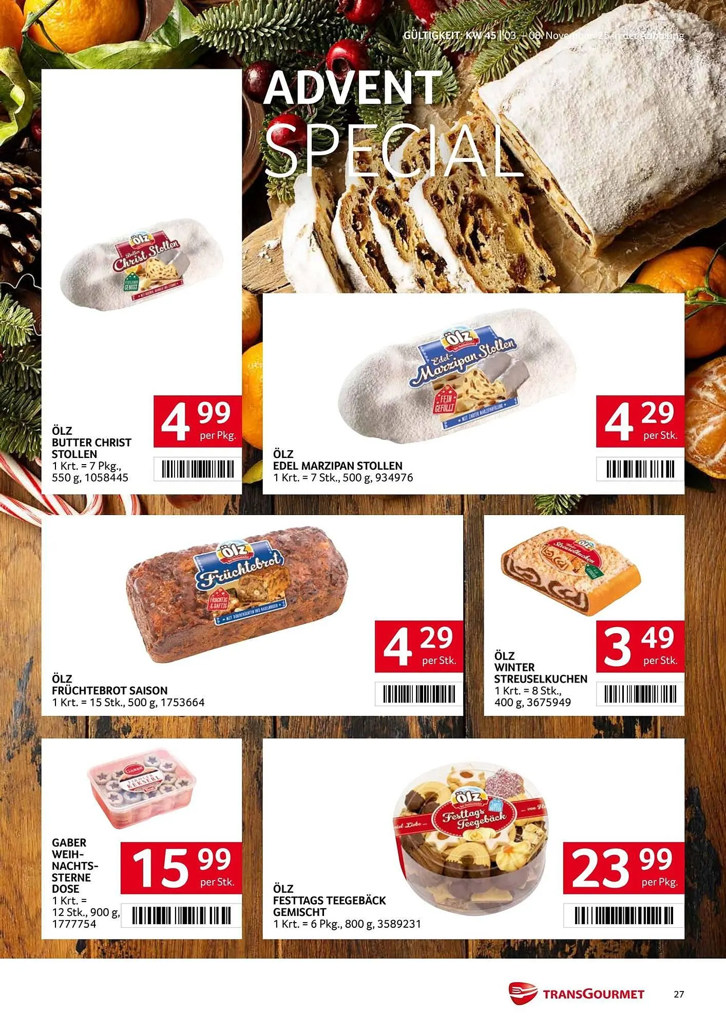 Transgourmet Flugblatt von 3. November bis 9. November 2025 - Flugblätt seite 27