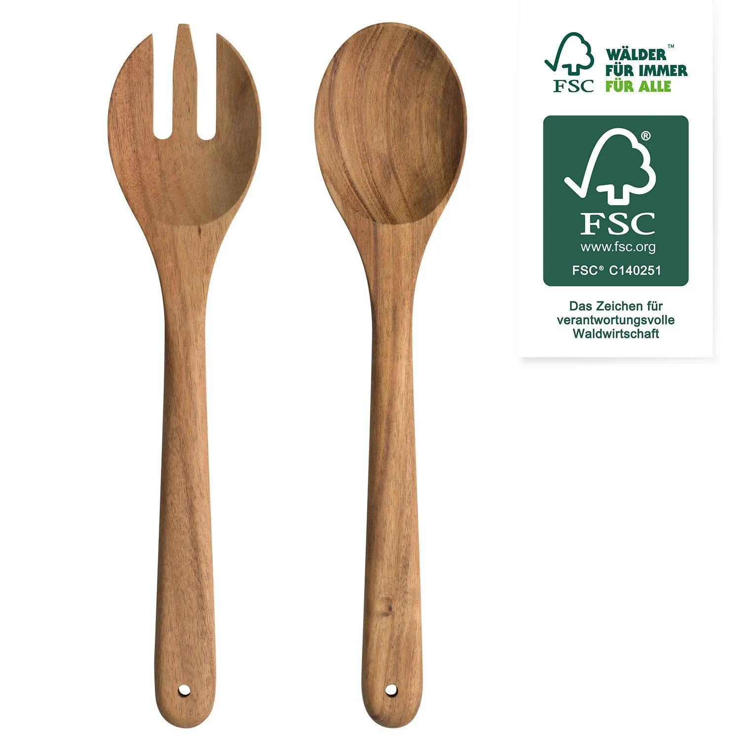 Salatbesteck Akazienholz MATERA 30cm braun